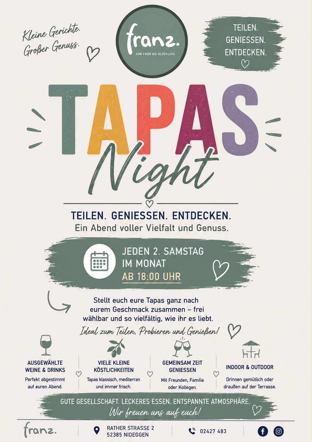 Flyer zur Tapas Night im Franz